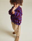Eben Purple Stripe Cardigan