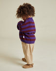 Eben Purple Stripe Cardigan