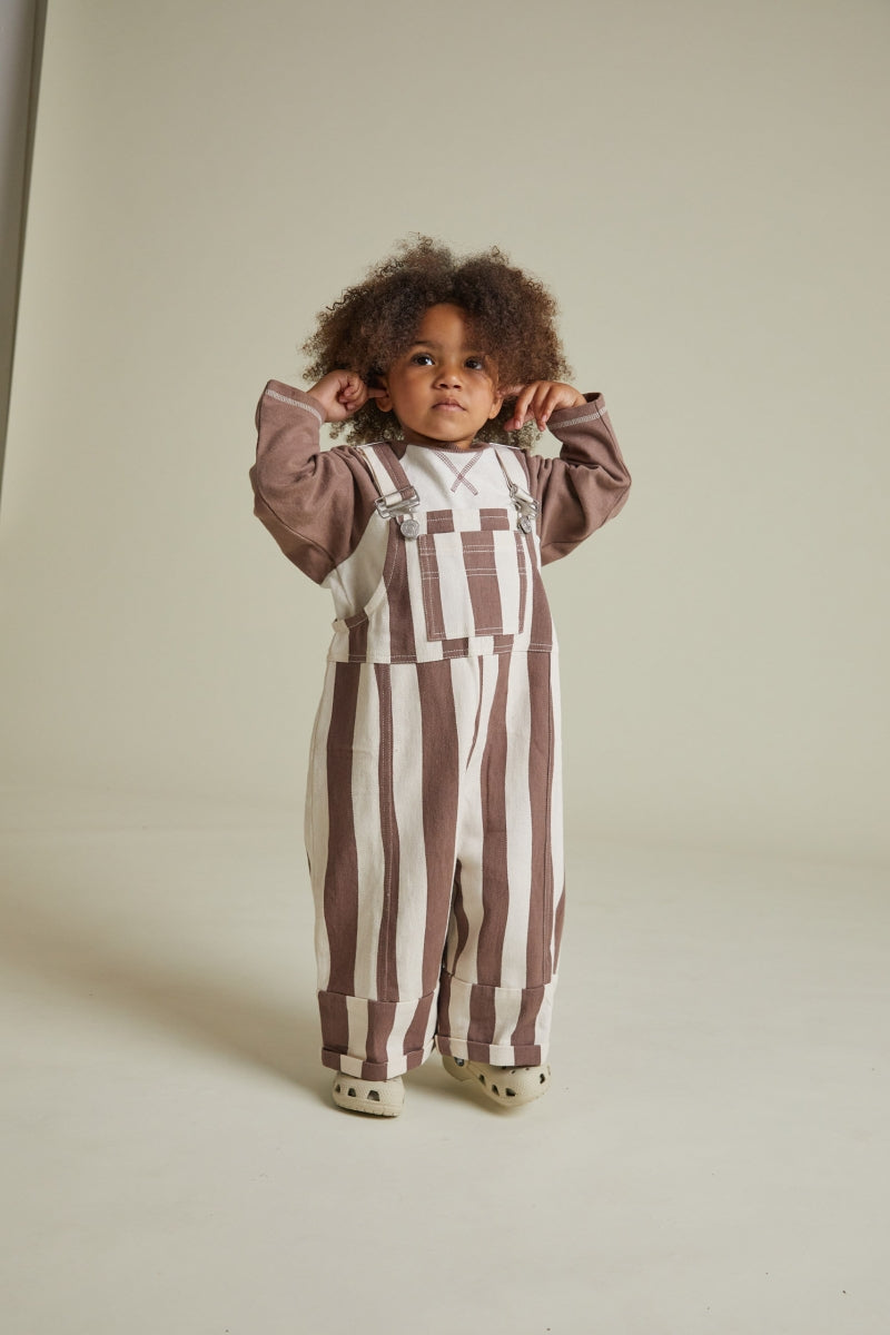Blythe Choc Stripe Dungaree