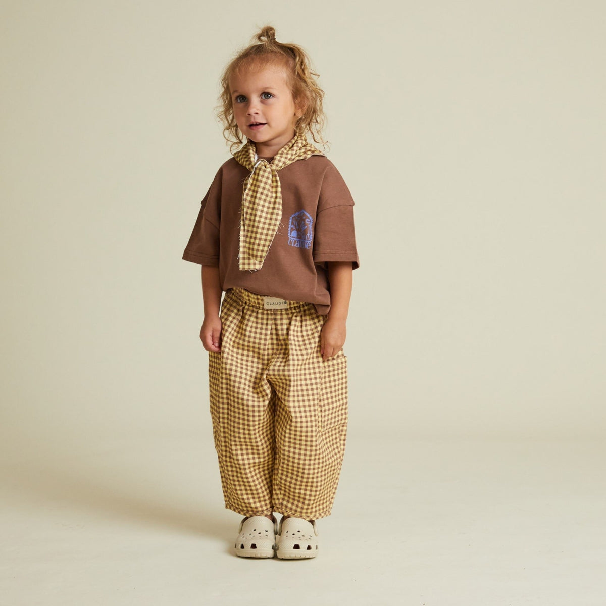 Emerson Ochre Gingham Trouser