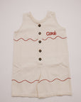Cali Embroidered Vanilla Ripple Collar Overall