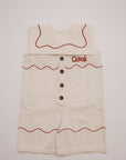 Cali Embroidered Vanilla Ripple Collar Overall