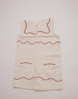 Cali Embroidered Vanilla Ripple Collar Overall