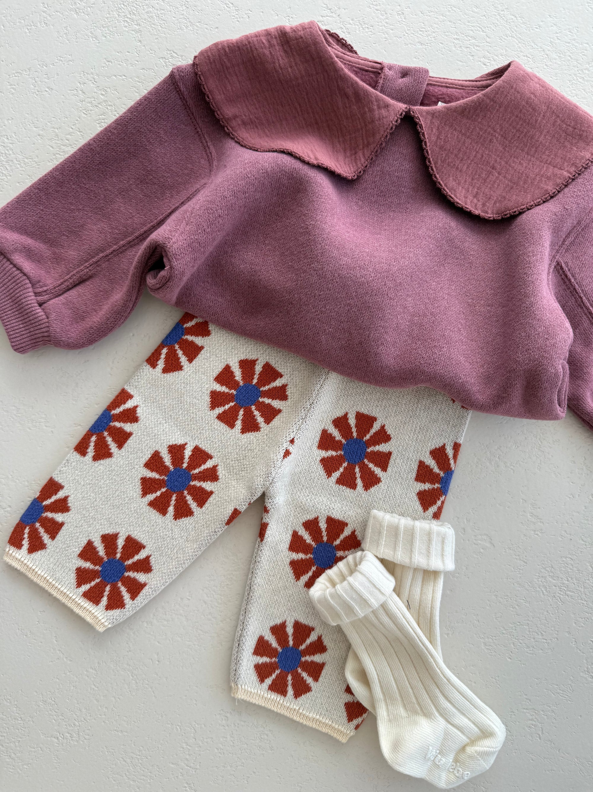FLEECE SWEATER BABY GIRL - BORDEAUX