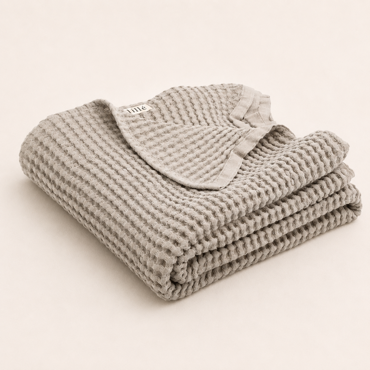 WAFFLE BLANKET 120x120 - beige