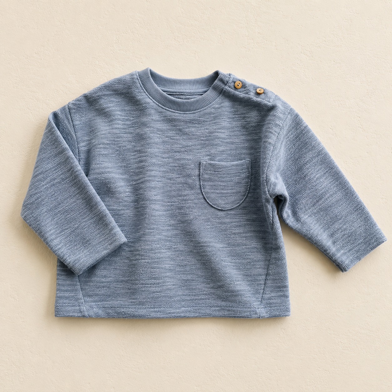 RIB LS T-SHIRT BABY BOY - BLUE