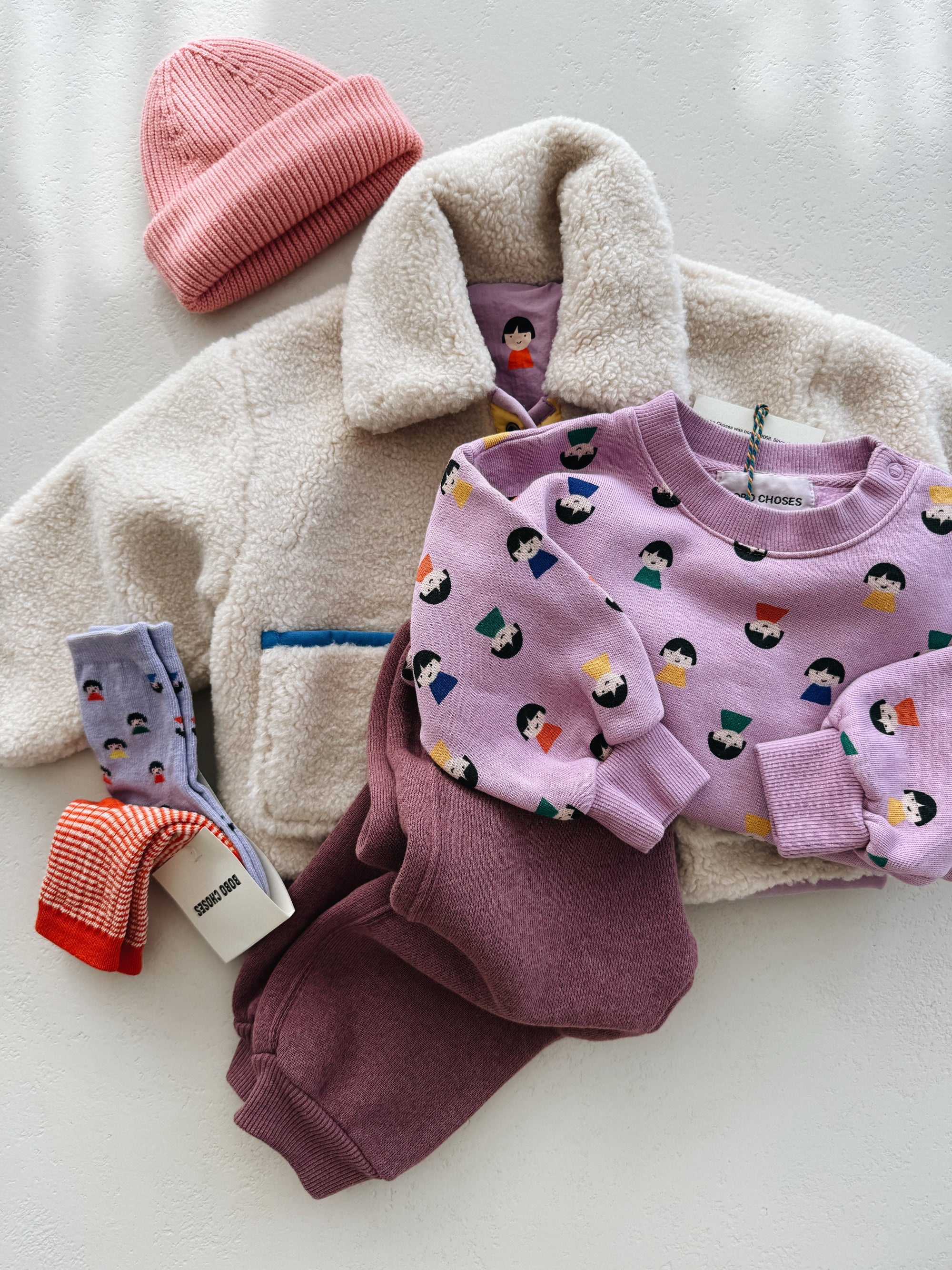 FLEECE TROUSERS BABY GIRL - BORDEAUX