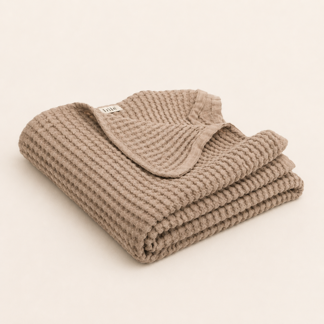 WAFFLE BLANKET 120x120 - cappuccino