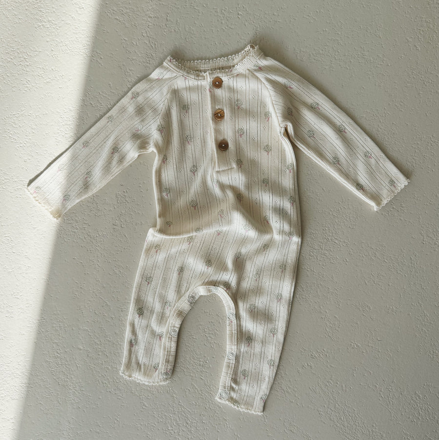 PRINTED AJOUR JUMPSUIT - baby girl