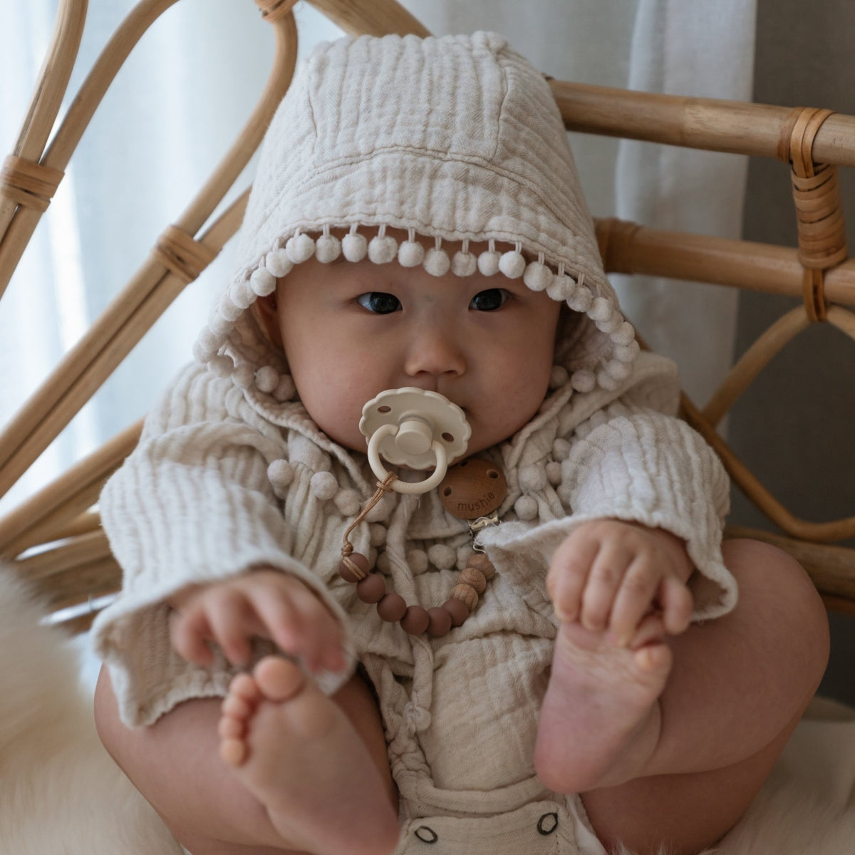 FRIGG BIBS - DAISY Doppelpack NACHT 0-6m - Croissant/Cream
