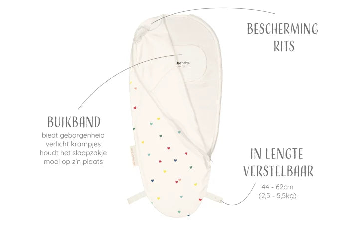 PIEP INBAKERSLAAPZAK - 0-3m - Elke Dag - hearts