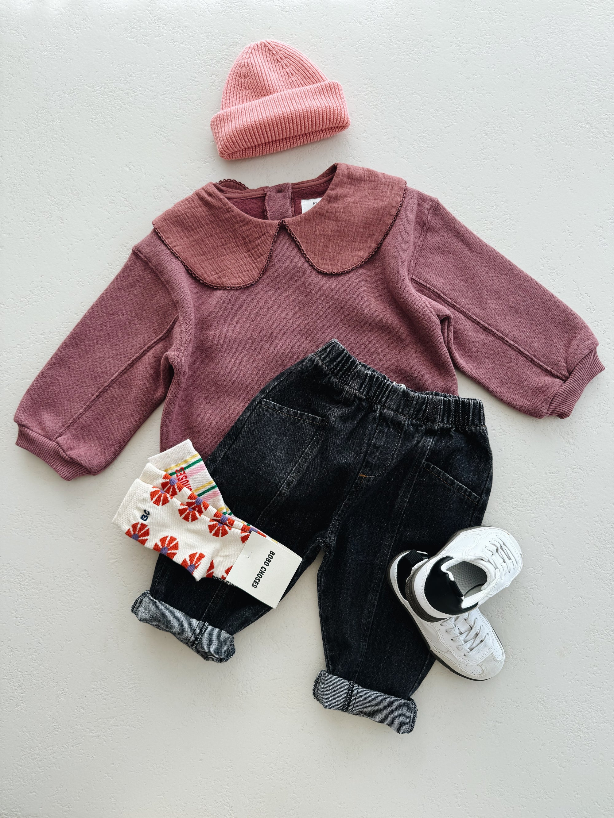 FLEECE SWEATER BABY GIRL - BORDEAUX