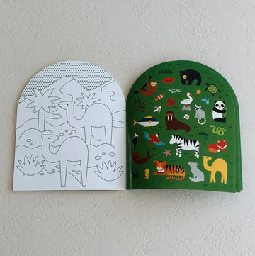 KLEURBOEK MET STICKERS - wilde dieren