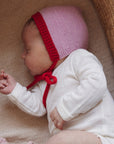 Bonnet Dolly - newborn cotton candy/red