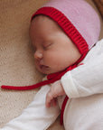 Bonnet Dolly - newborn cotton candy/red