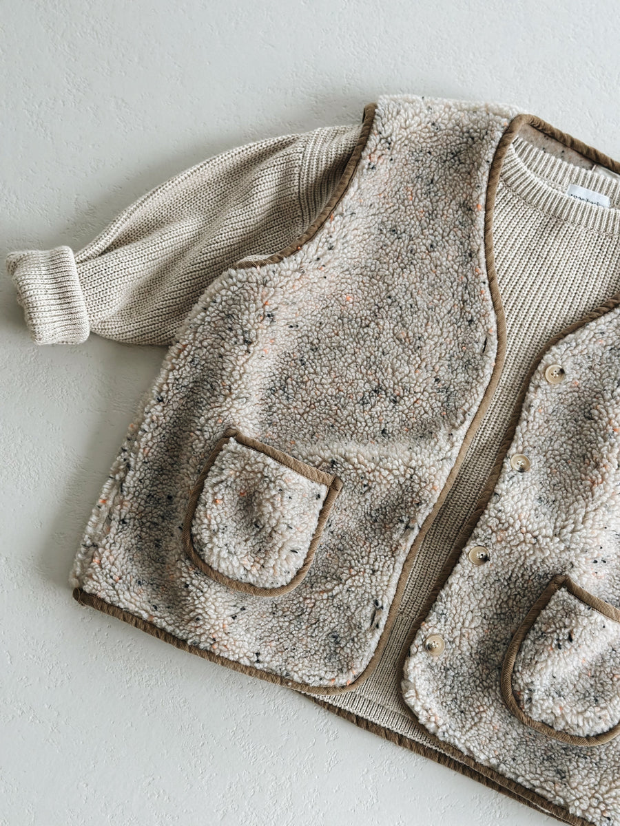 SPECKLED TEDDY BODYWARMER - 1y up to 5y