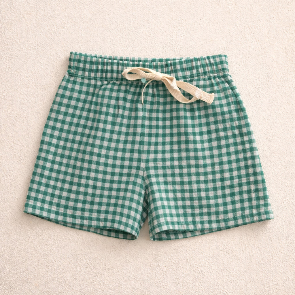GREEN VICHY SHORTS - BABY &amp; KIDS