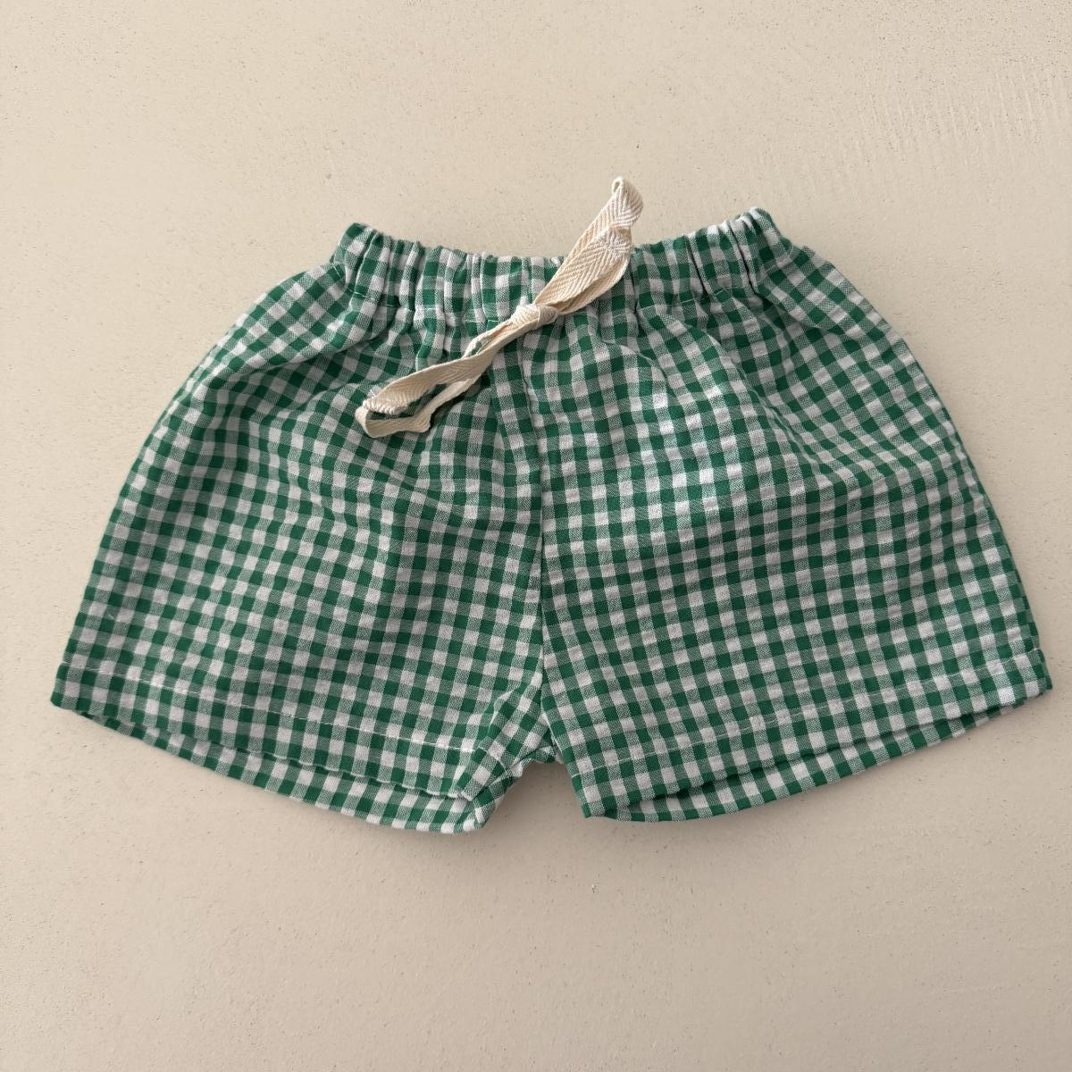 GREEN VICHY SHORTS - BABY &amp; KIDS