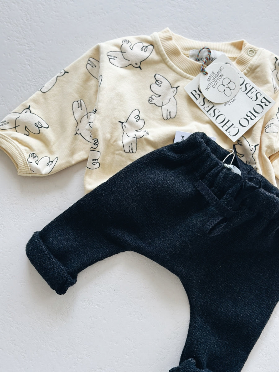 SOFT BABY BAGGY PANTS - CARBON - last one 1m