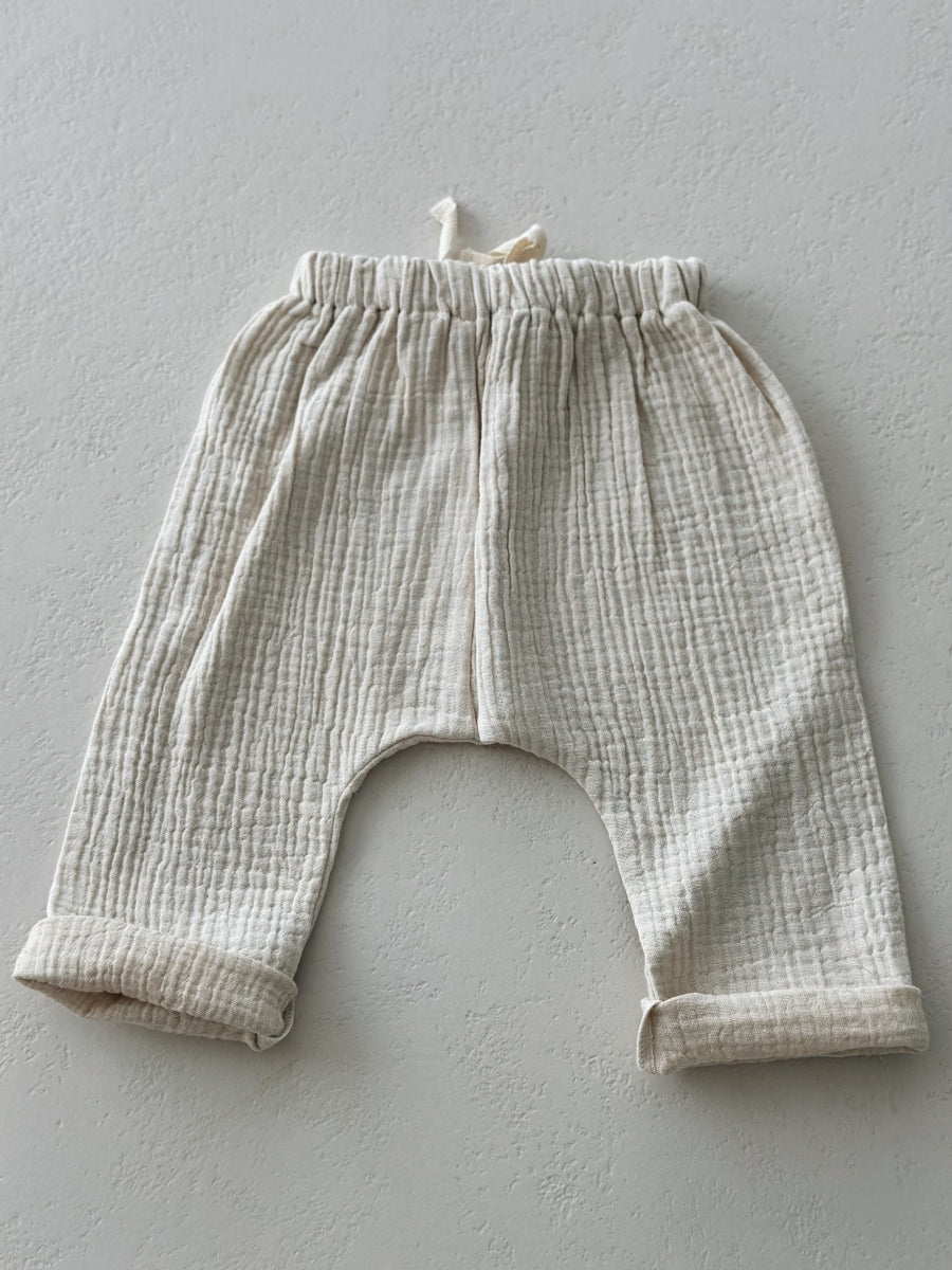 MUSLIN BAGGY PANTS BEIGE - baby