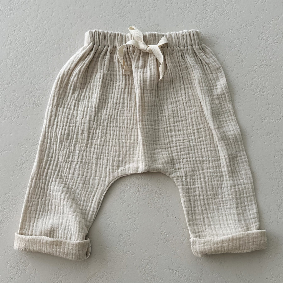 MUSLIN BAGGY PANTS BEIGE - baby