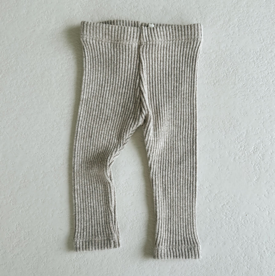 SOFT BABY RIB PANTS - BEIGE - last one 3m