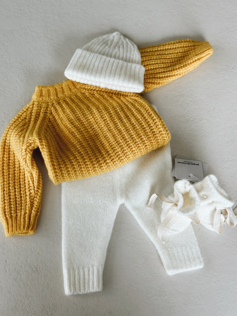 SUPER SOFT BABY PANTS WOOL - ECRU - 3m