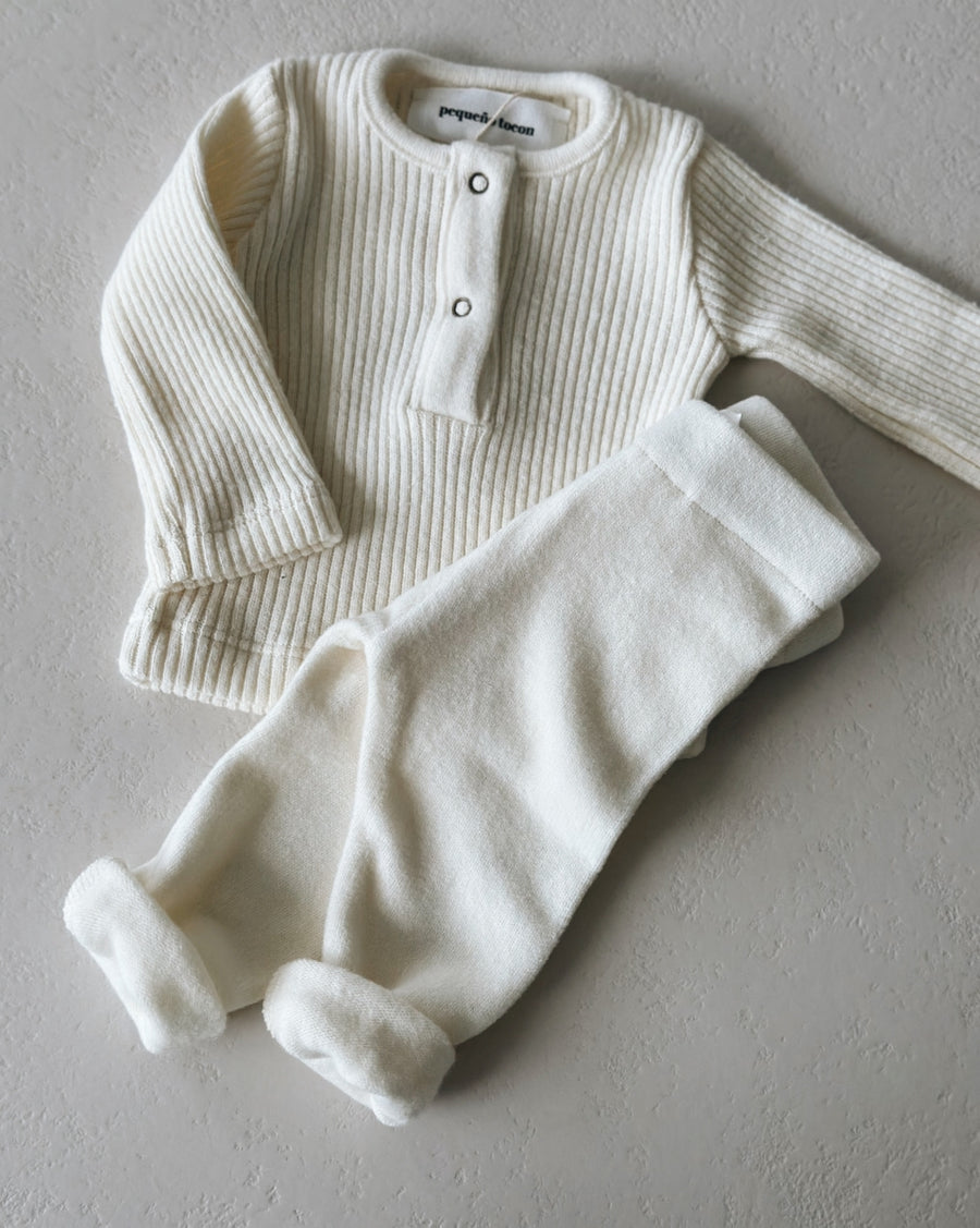 SUPER SOFT BABY PANTS FLEECE - ECRU