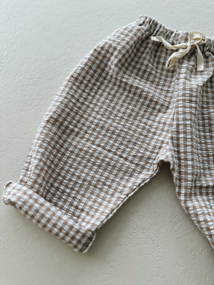 VICHY BAGGY PANTS BEIGE - baby