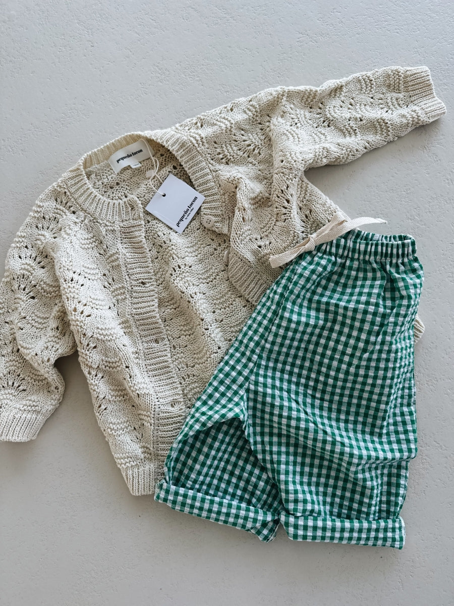 VICHY BAGGY PANTS GREEN - baby
