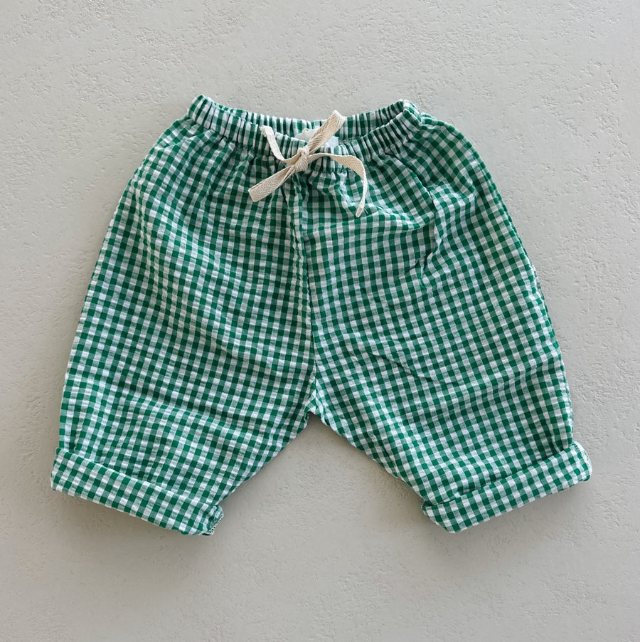 VICHY BAGGY PANTS GREEN - baby