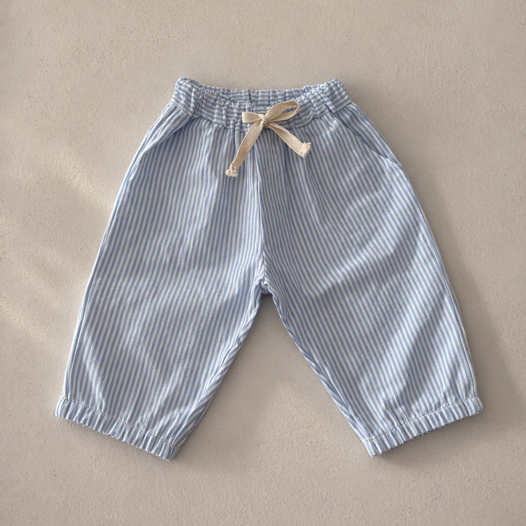 SKY BLUE STRIPES BAGGY TROUSERS - BABY &amp; KIDS