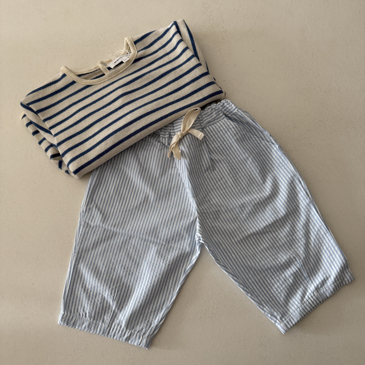 SKY BLUE STRIPES BAGGY TROUSERS - BABY &amp; KIDS
