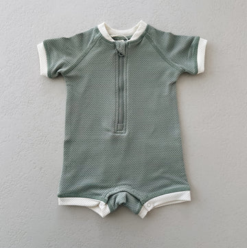 UPF 50+ ZIP ZWEMPAK ONE-PIECE - SAGE