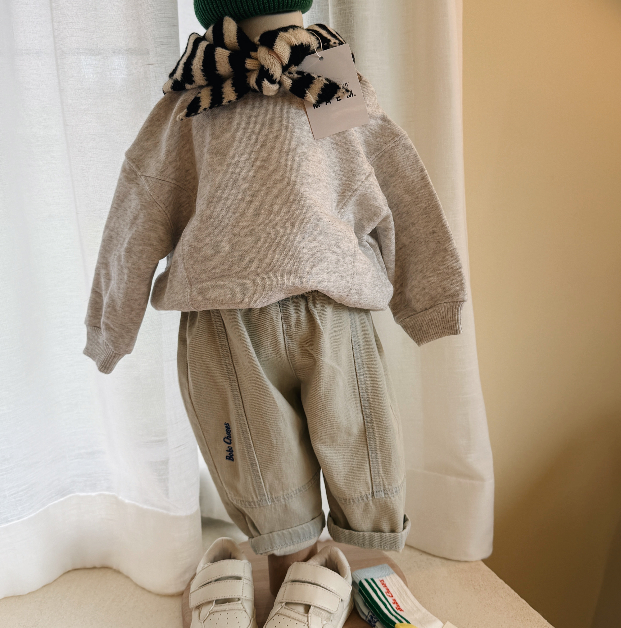 FLEECE SWEATER GREY MELANGE - BABY