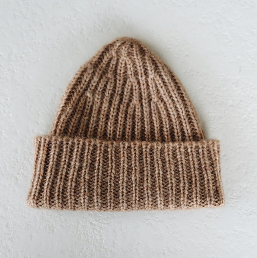 BABY BEANIE WOOL - CAMEL