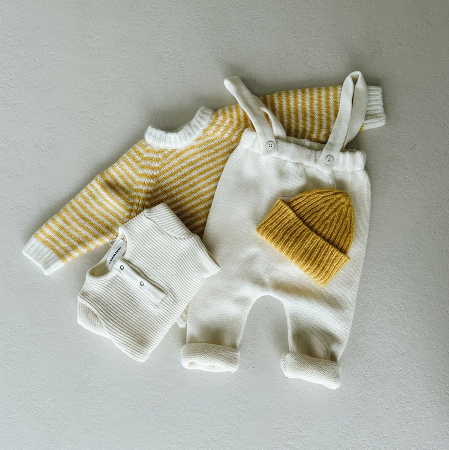 BABY BEANIE WOOL - YELLOW