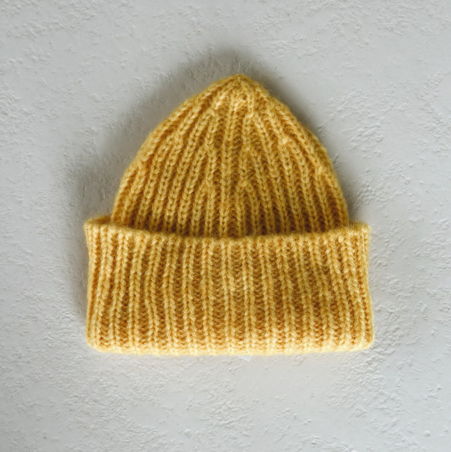 BABY BEANIE WOOL - YELLOW