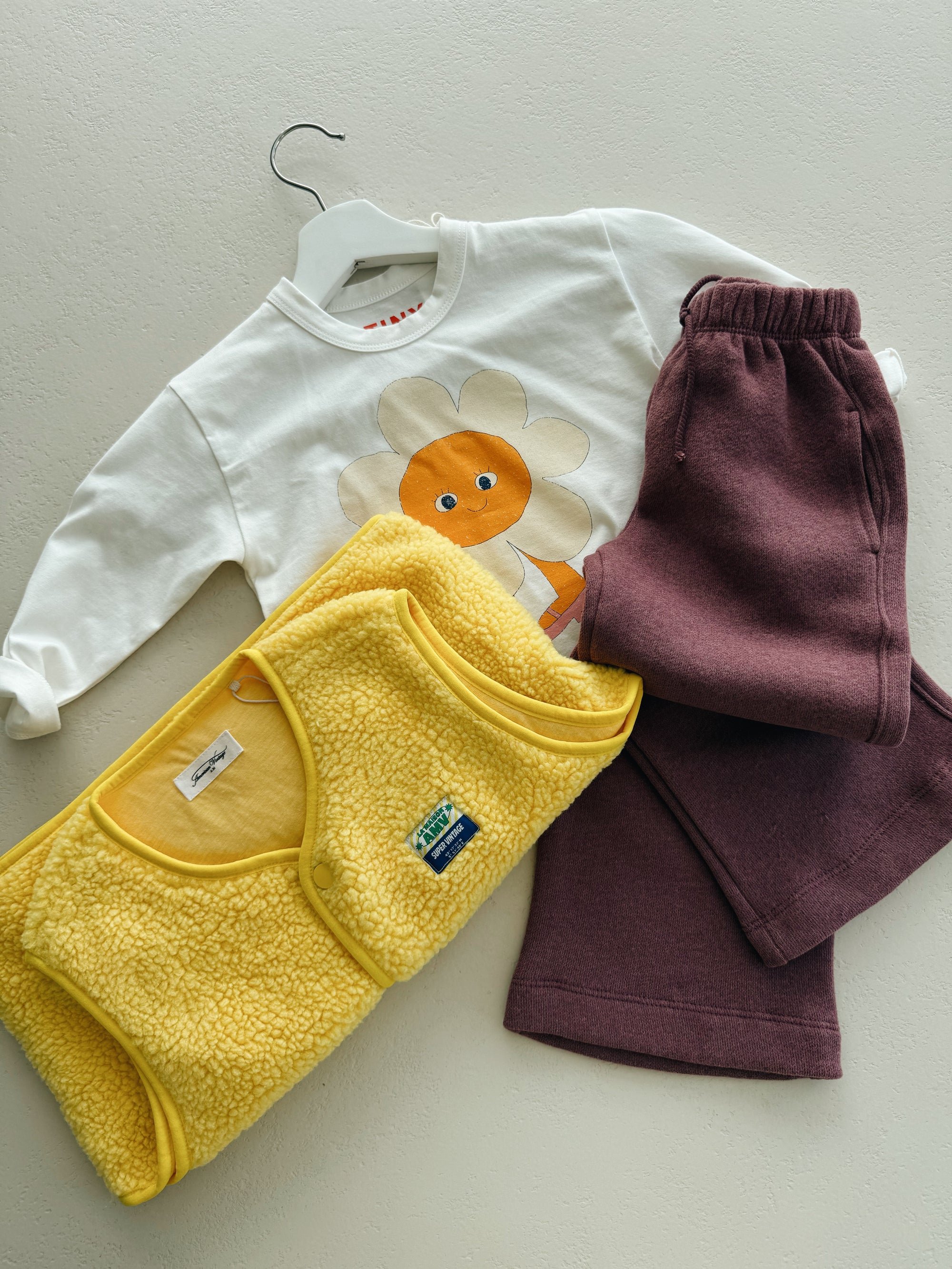 FLEECE TROUSERS KIDS - BORDEAUX