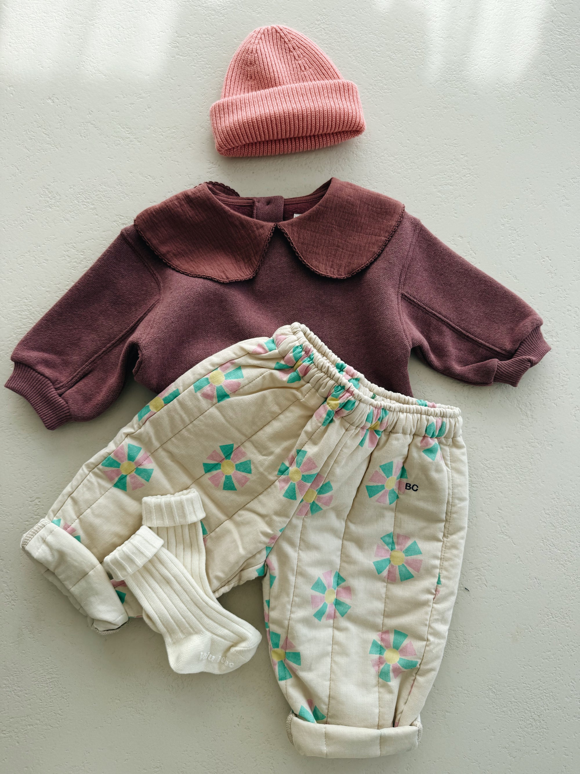 FLEECE SWEATER BABY GIRL - BORDEAUX