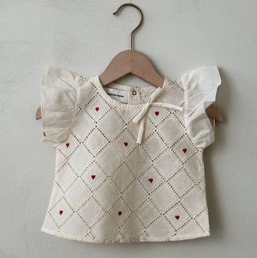 HEARTS RUFFLE TOP - baby & kids