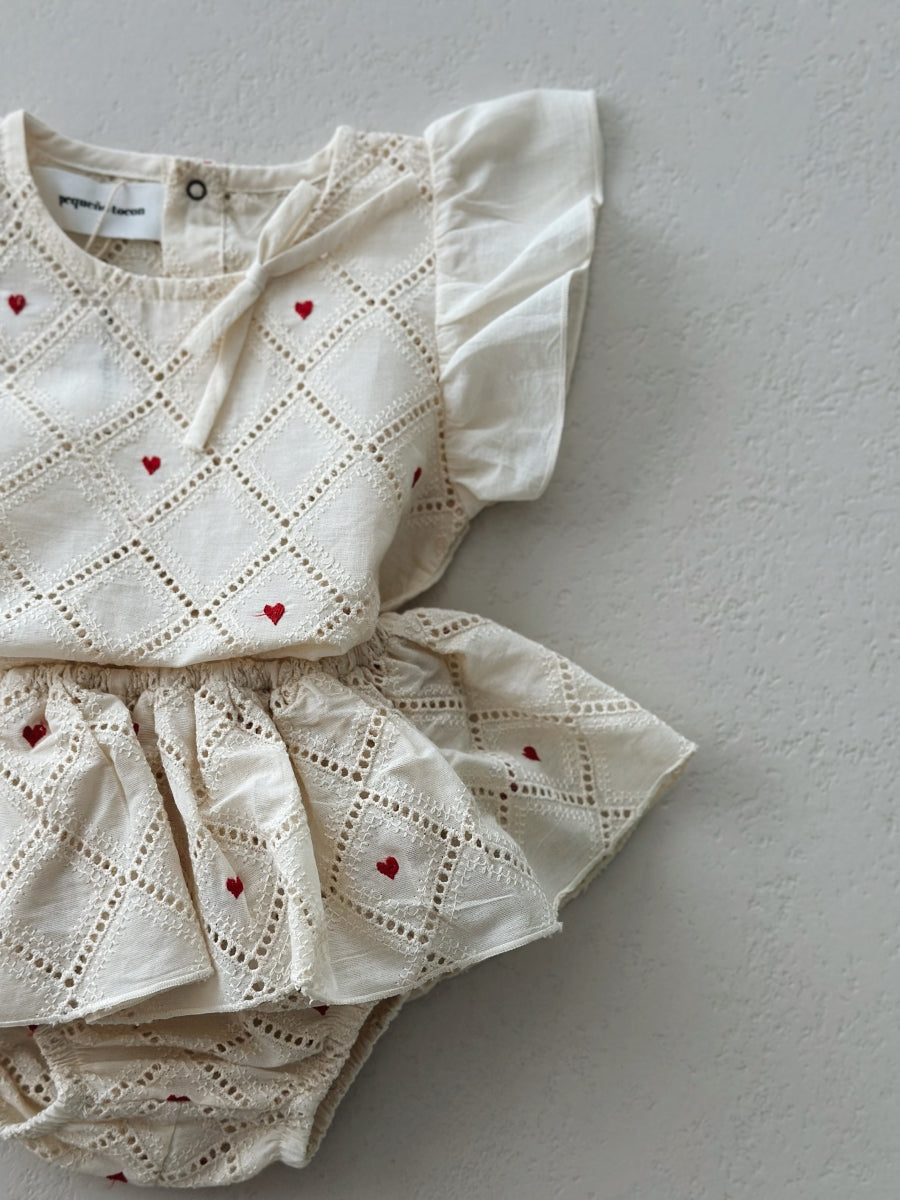 HEARTS RUFFLE TOP - baby & kids