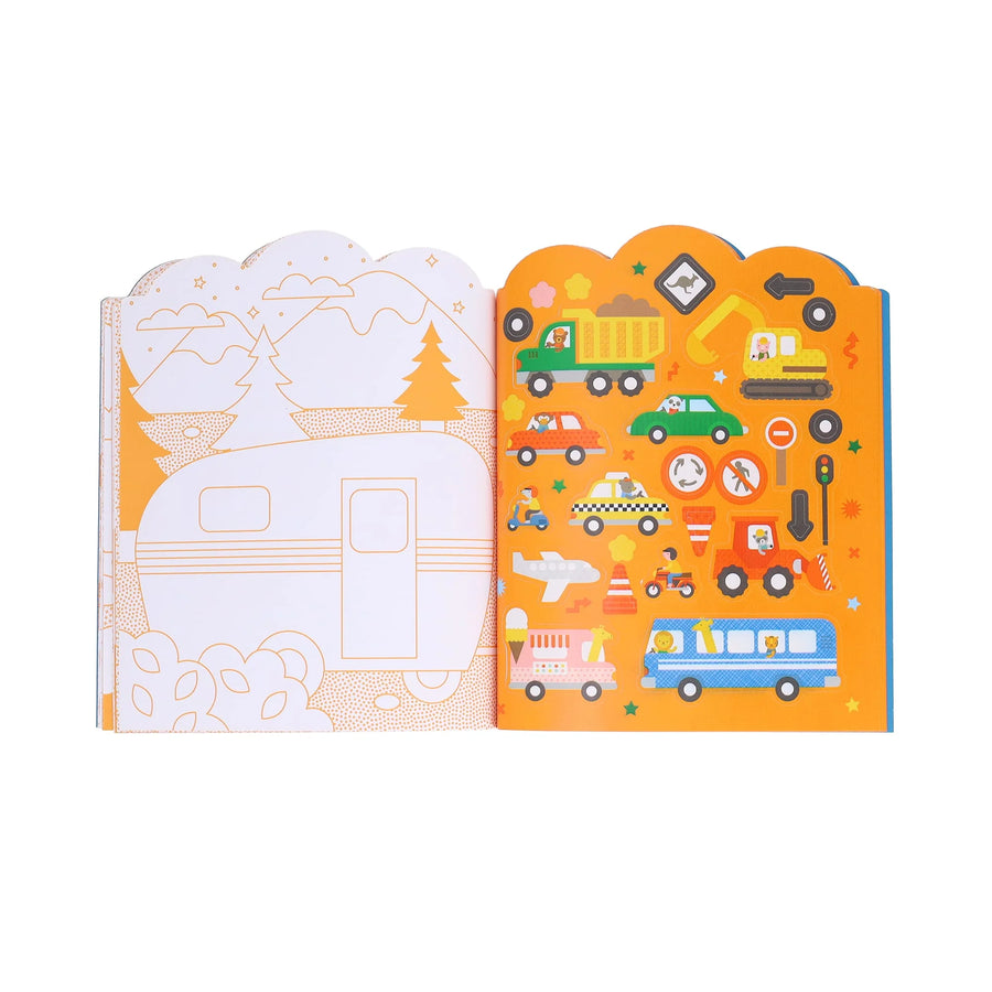 KLEURBOEK MET STICKERS - voertuigen