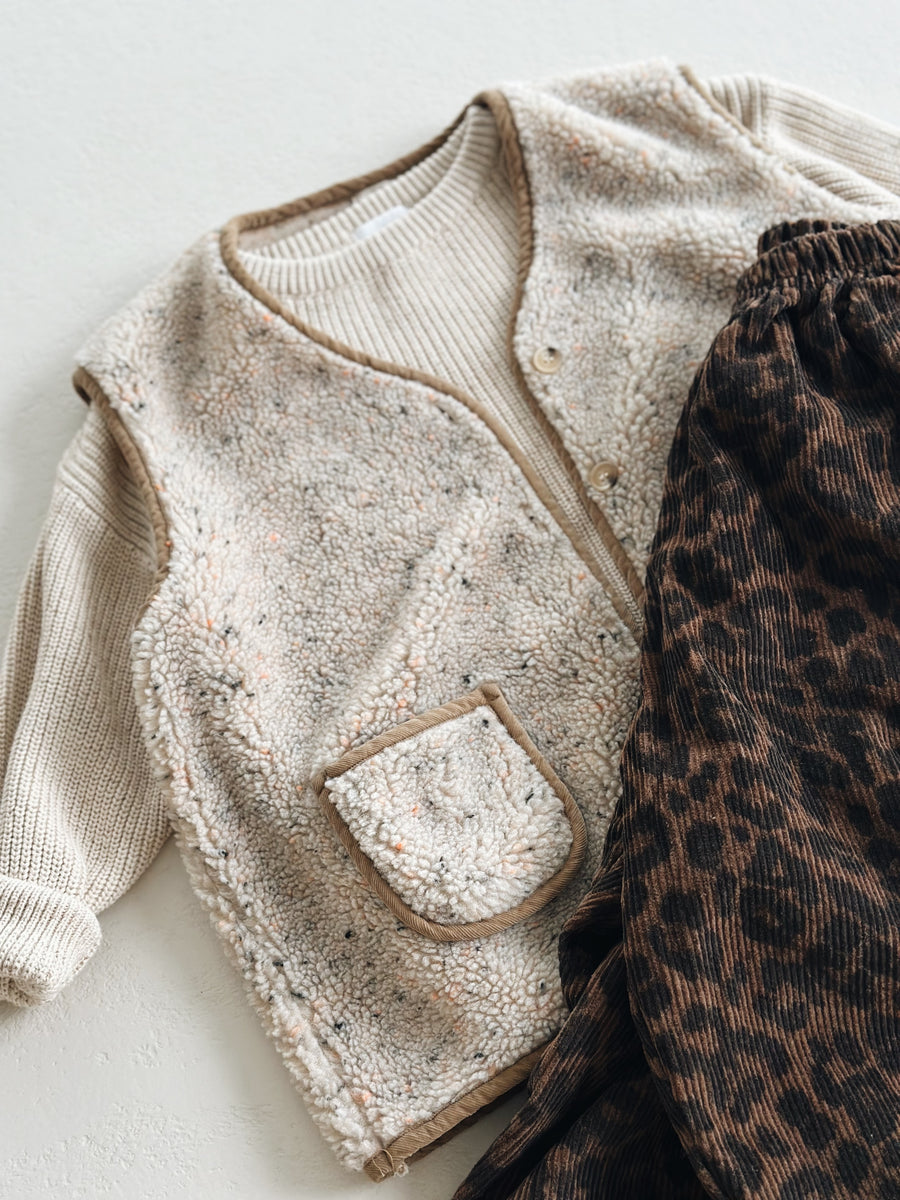 SPECKLED TEDDY BODYWARMER - 1y up to 5y