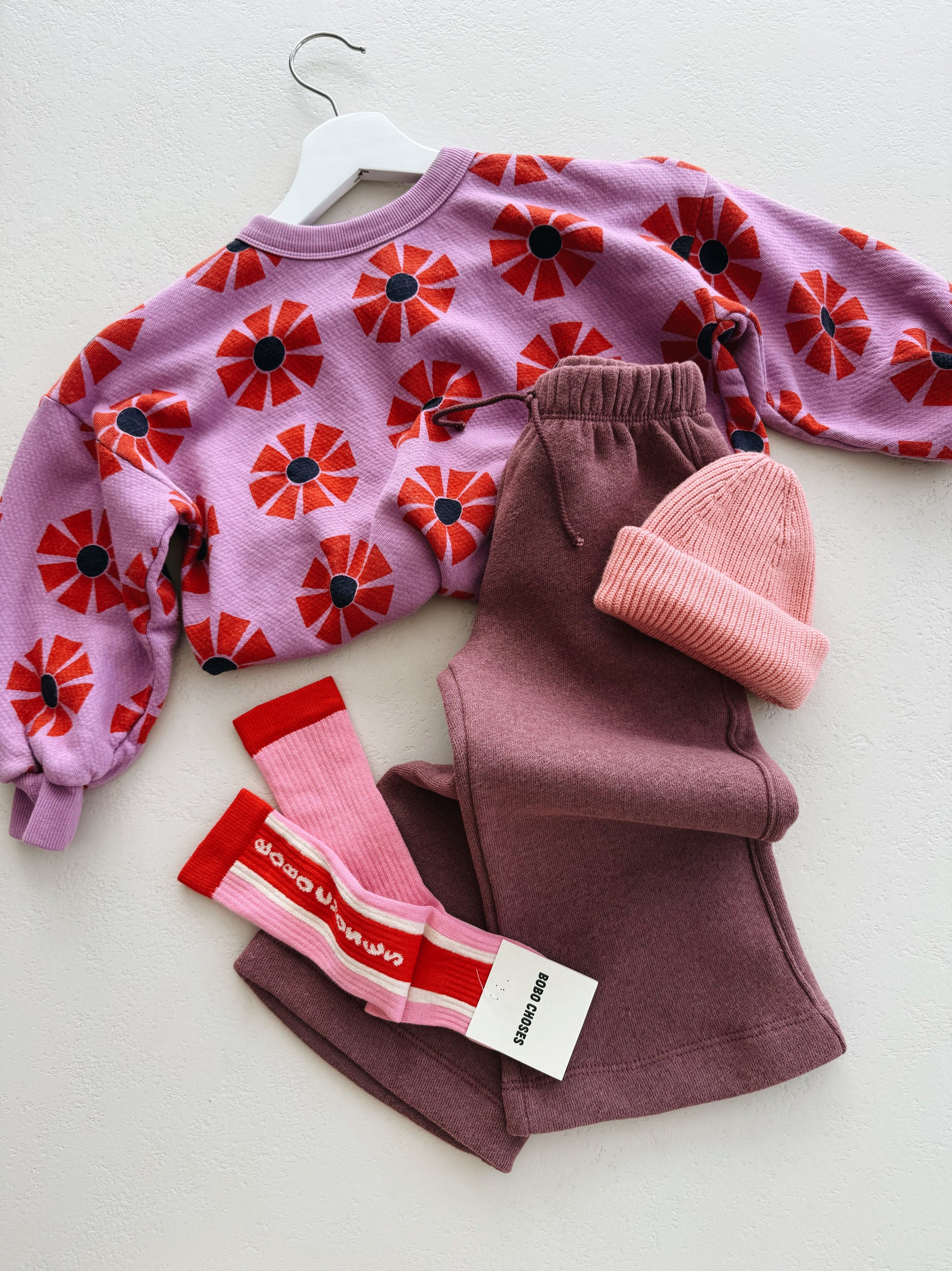 FLEECE TROUSERS KIDS - BORDEAUX