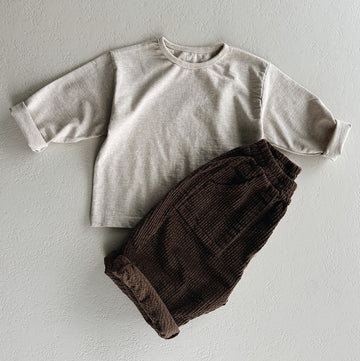 BASIC LONG SLEEVE SHIRT OATMEAL - 6y