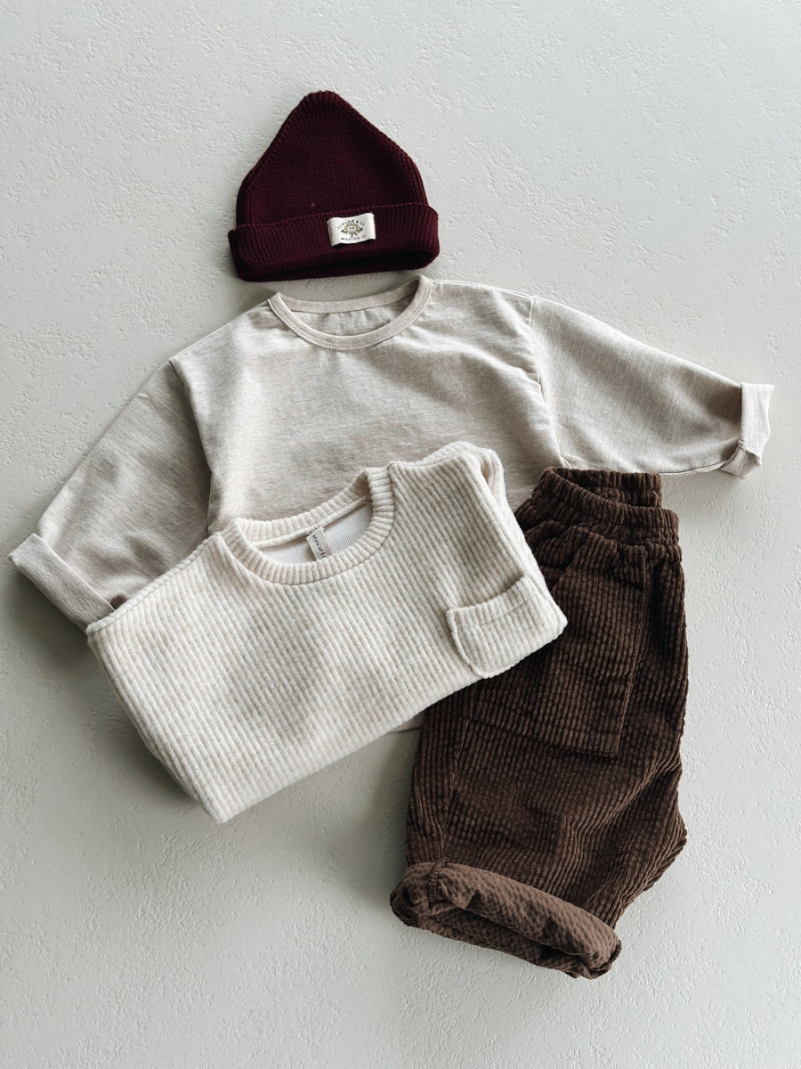 BASIC LONG SLEEVE SHIRT OATMEAL - 6y