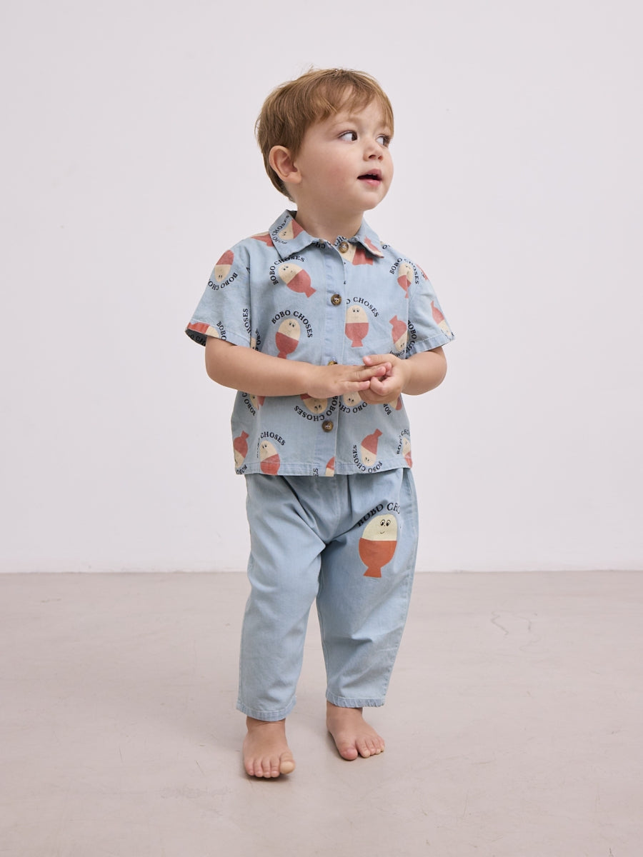 Morning Egg all over denim shirt - baby