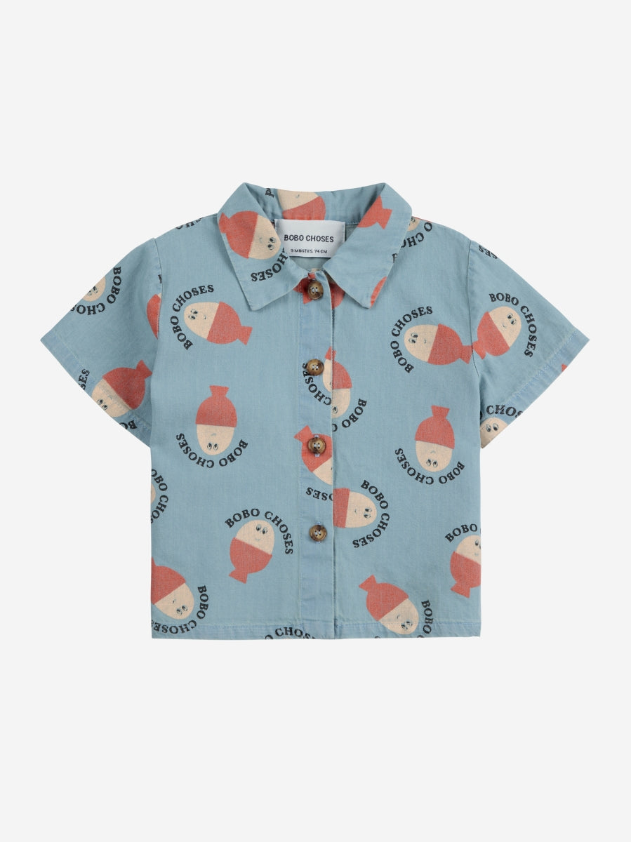 Morning Egg all over denim shirt - baby