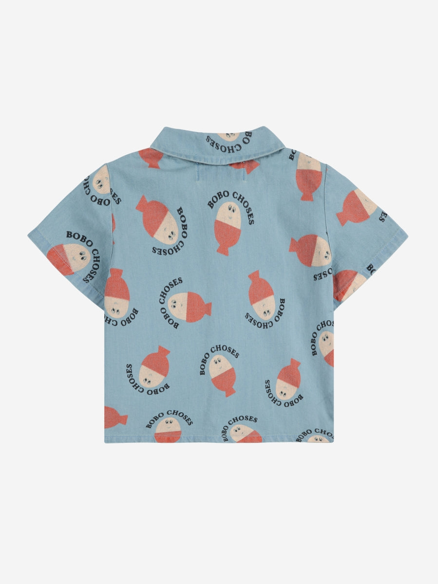 Morning Egg all over denim shirt - baby